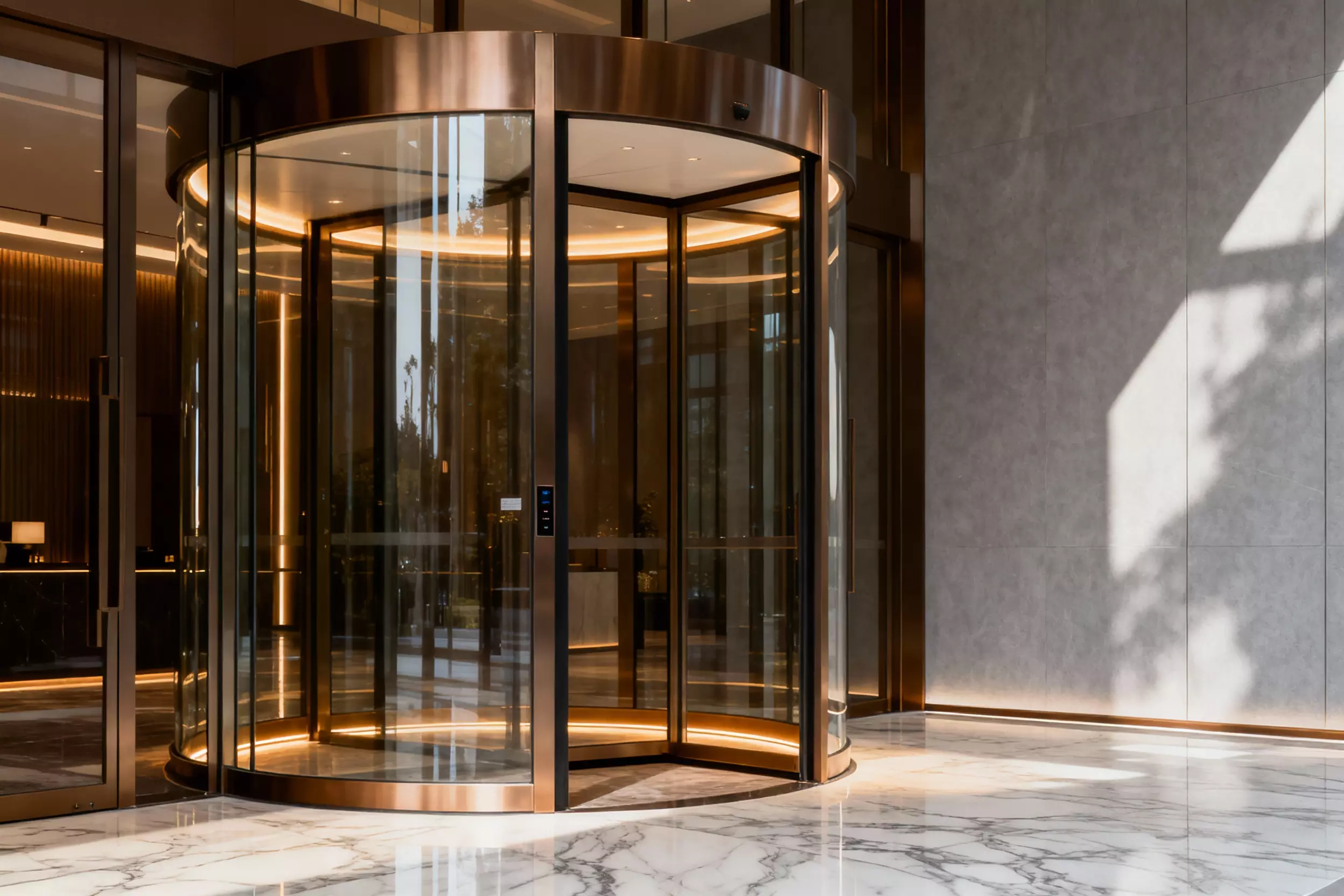 Hotel automatic revolving door.webp