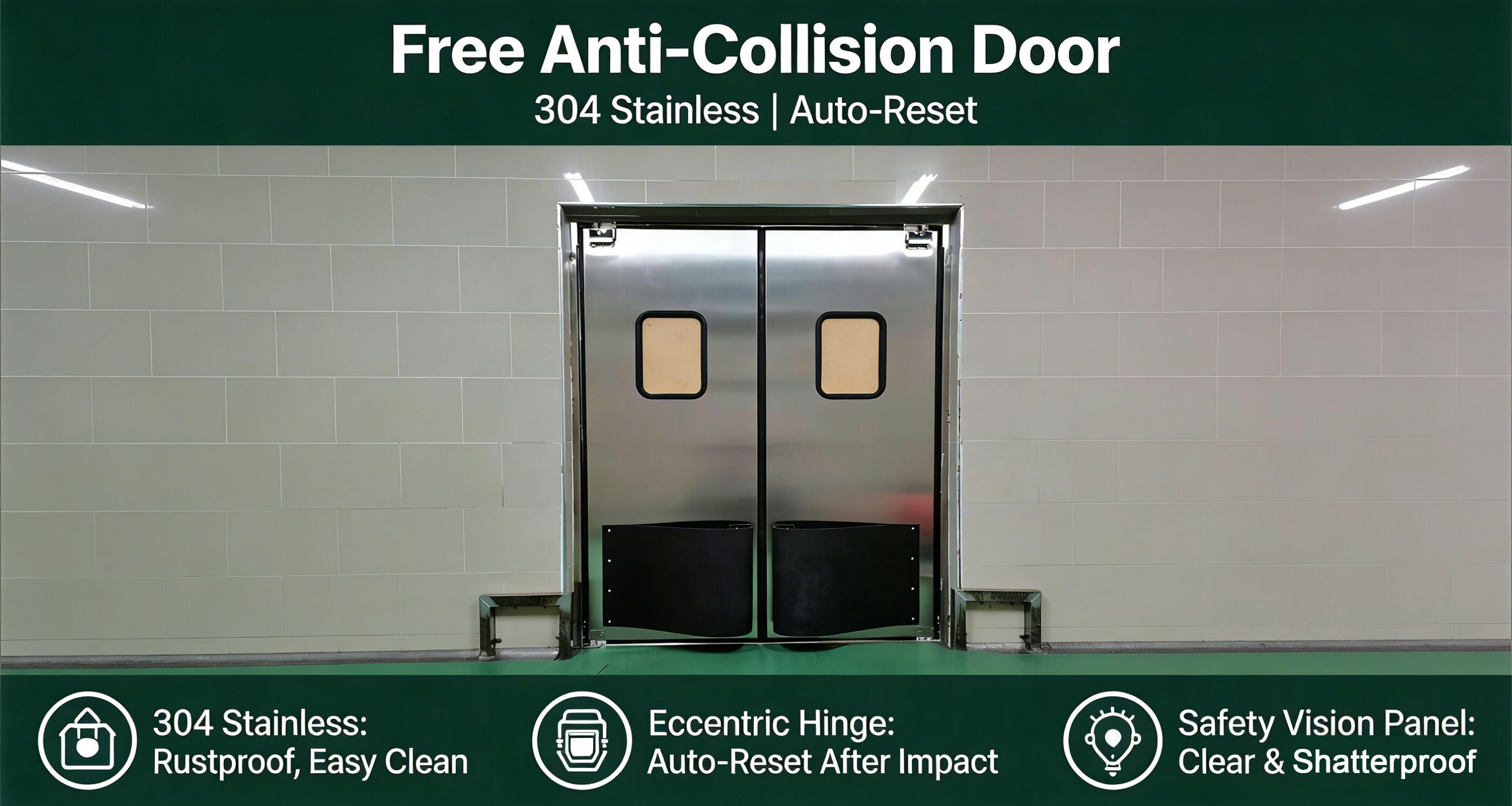 Free Anti-Collision Door Real Shot - Cart Impact & Auto-Reset, Smooth Passage!