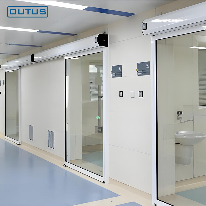 باب أوتوماتيكي محكم الإغلاق لمستشفيات — بورقة واحدة أو ورقتين حسب الاختيار، مزود بمحرك بدون فرشاة وباب مغلق بإحكام