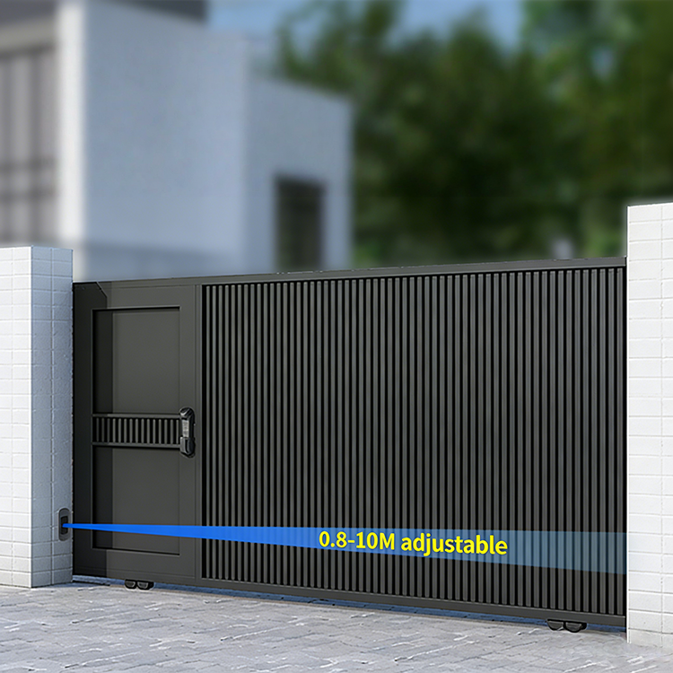 Sensor láser impermeable IP67: detector de puerta antipinchazos con alcance de detección de 10 m