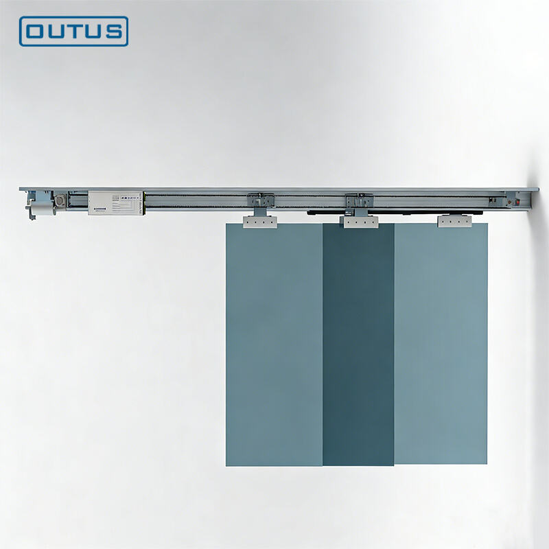 Modern Automatic Sliding Door Kit Aluminum Alloy Hanging Overlap Electric Telescopic Remote Control 120KG Load Mall Hotel
