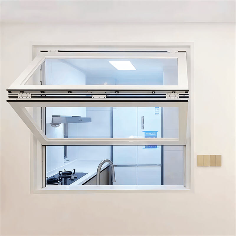 نافذة زجاجية قابلة للطي من الأعلى إلى الأسفل — نافذة متعددة الوظائف للاستخدام في المطبخ/الحمام/البار