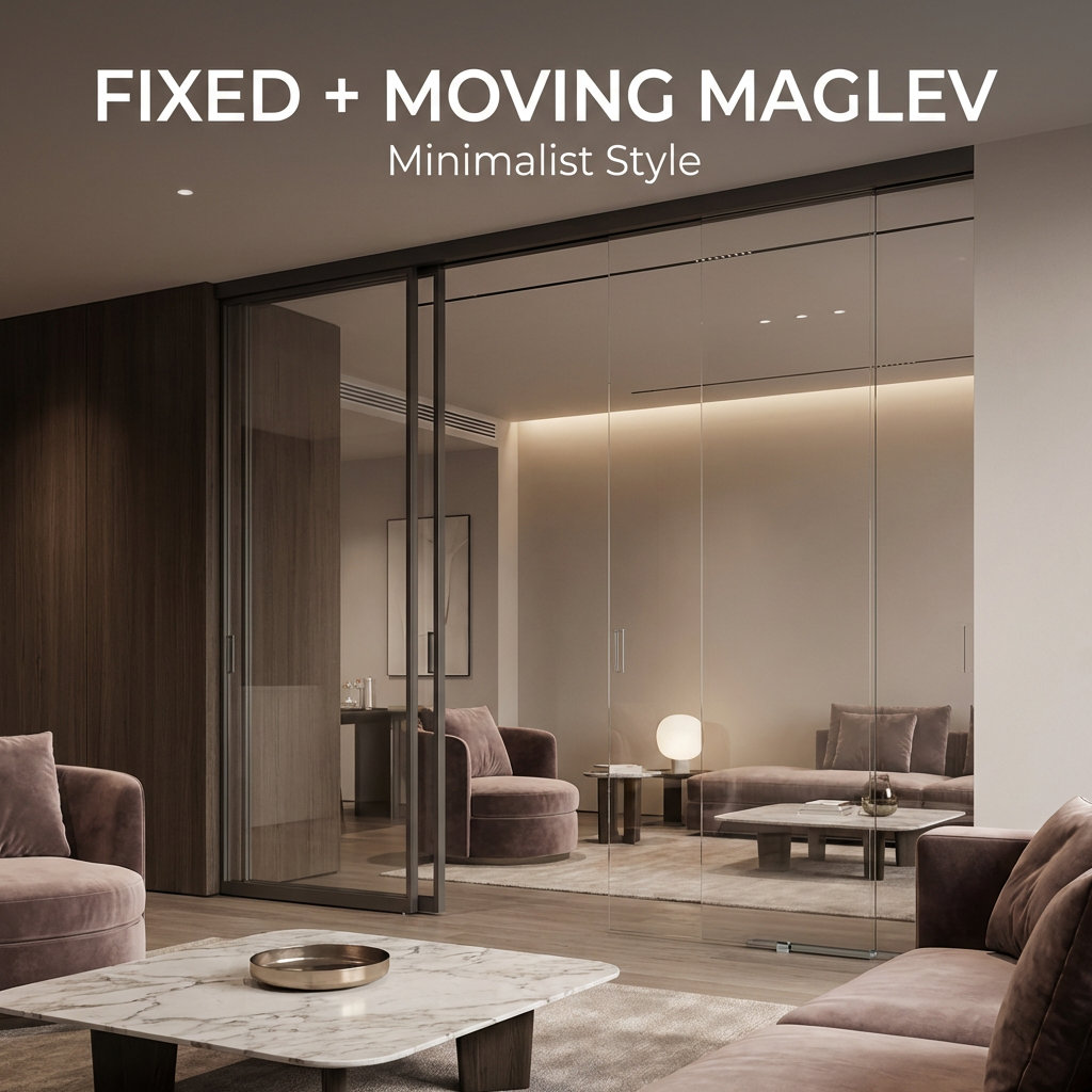 OUTUS Magnetic Levitation Door Innovative Fixed & Sliding Glass