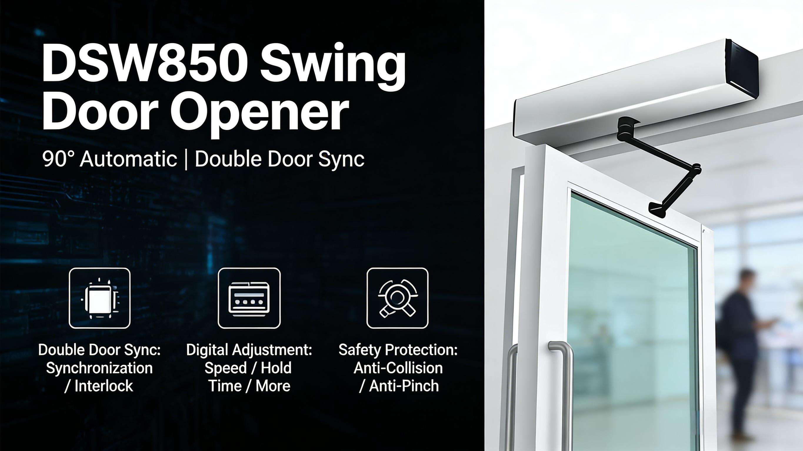 Apertura automática digital de 90° para puertas: imagen real del proceso completo de apertura/cierre, ¡suave y estable!