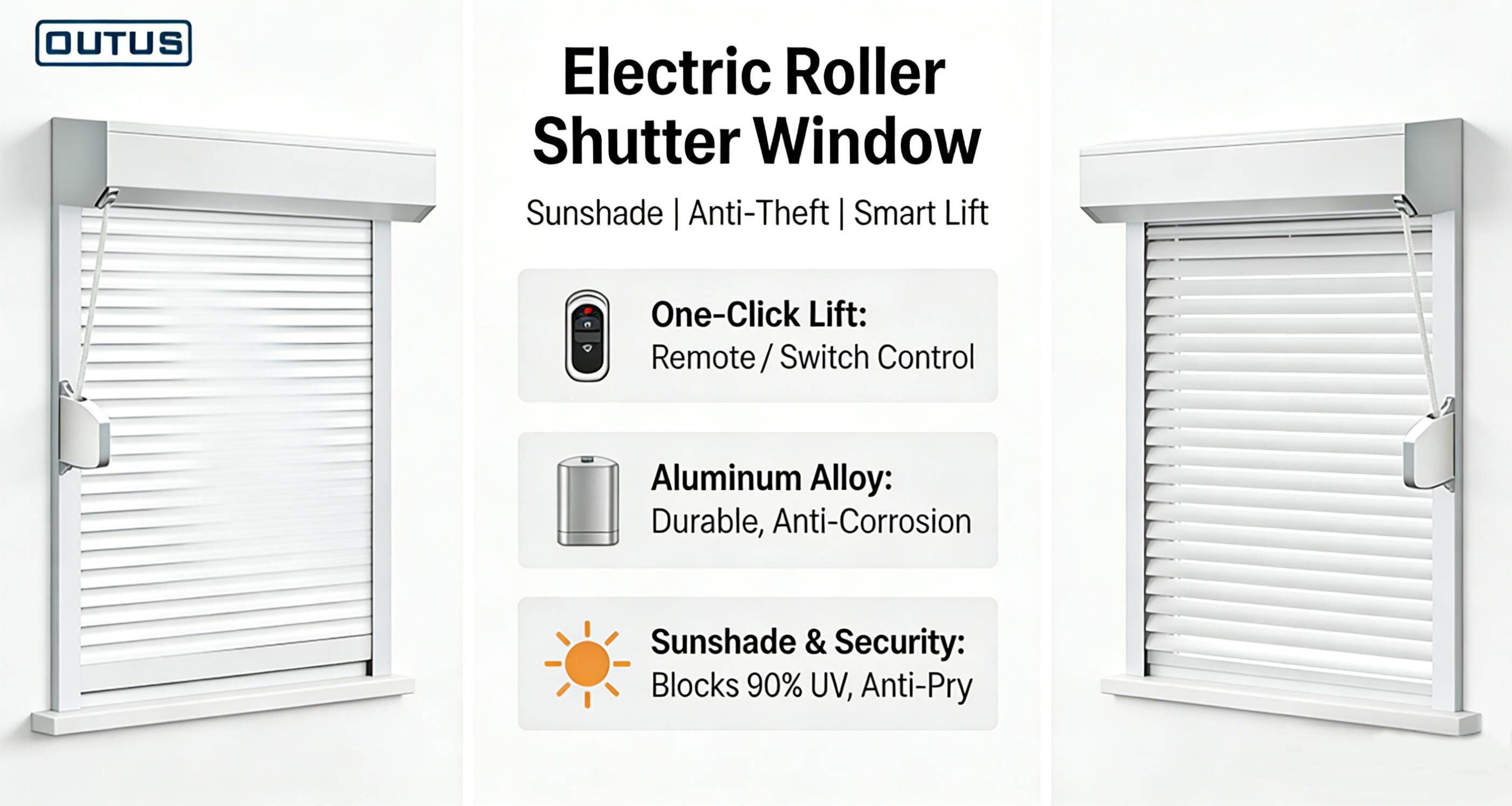 Custom Electric Roller Shutter Lowering Show - Thickened Aluminum, Windproof Rainproof & Space-Saving