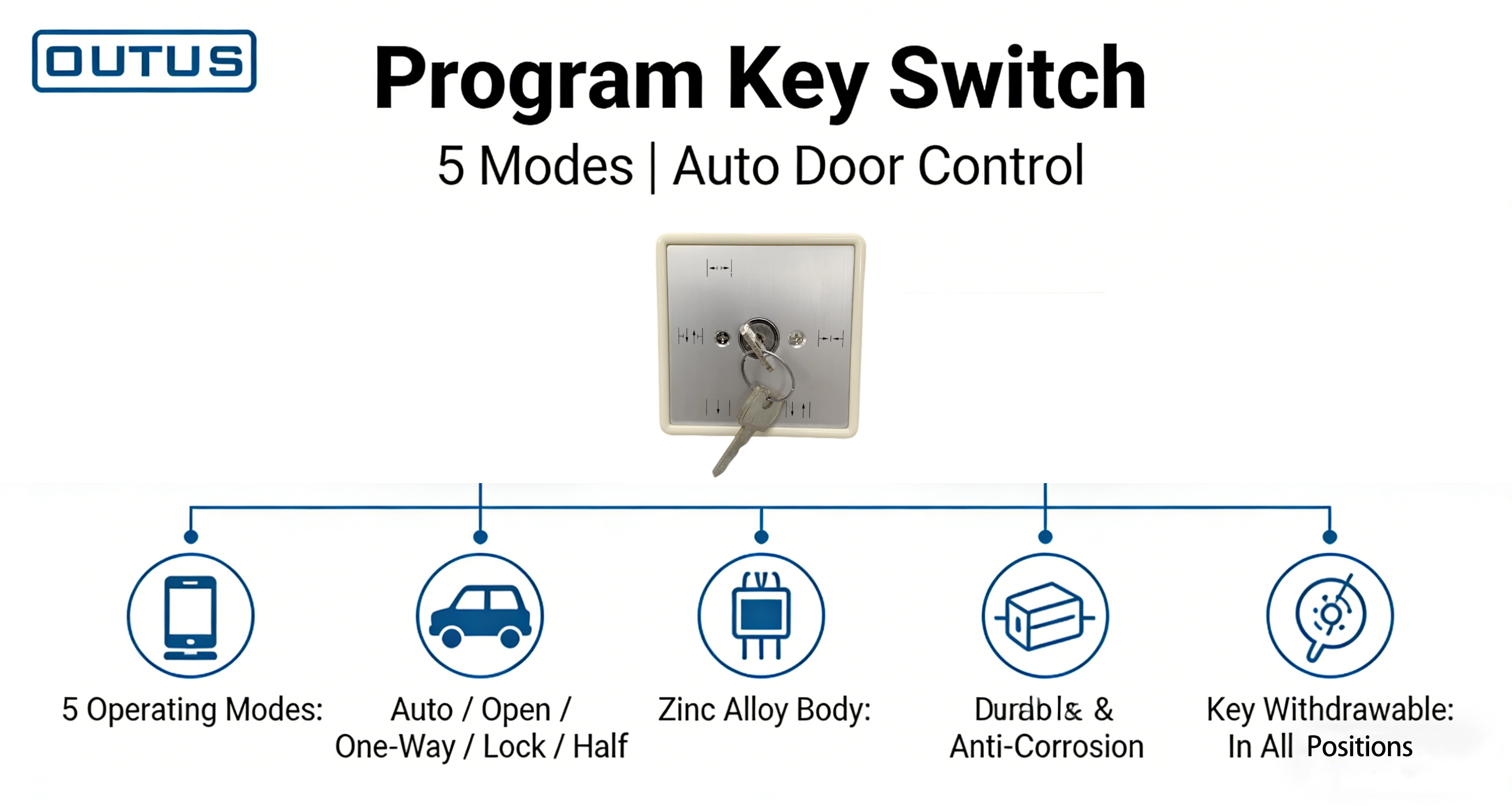 Commercial Program Switch Real Shot - Zinc Alloy Housing, 2-5 Customizable Positions
