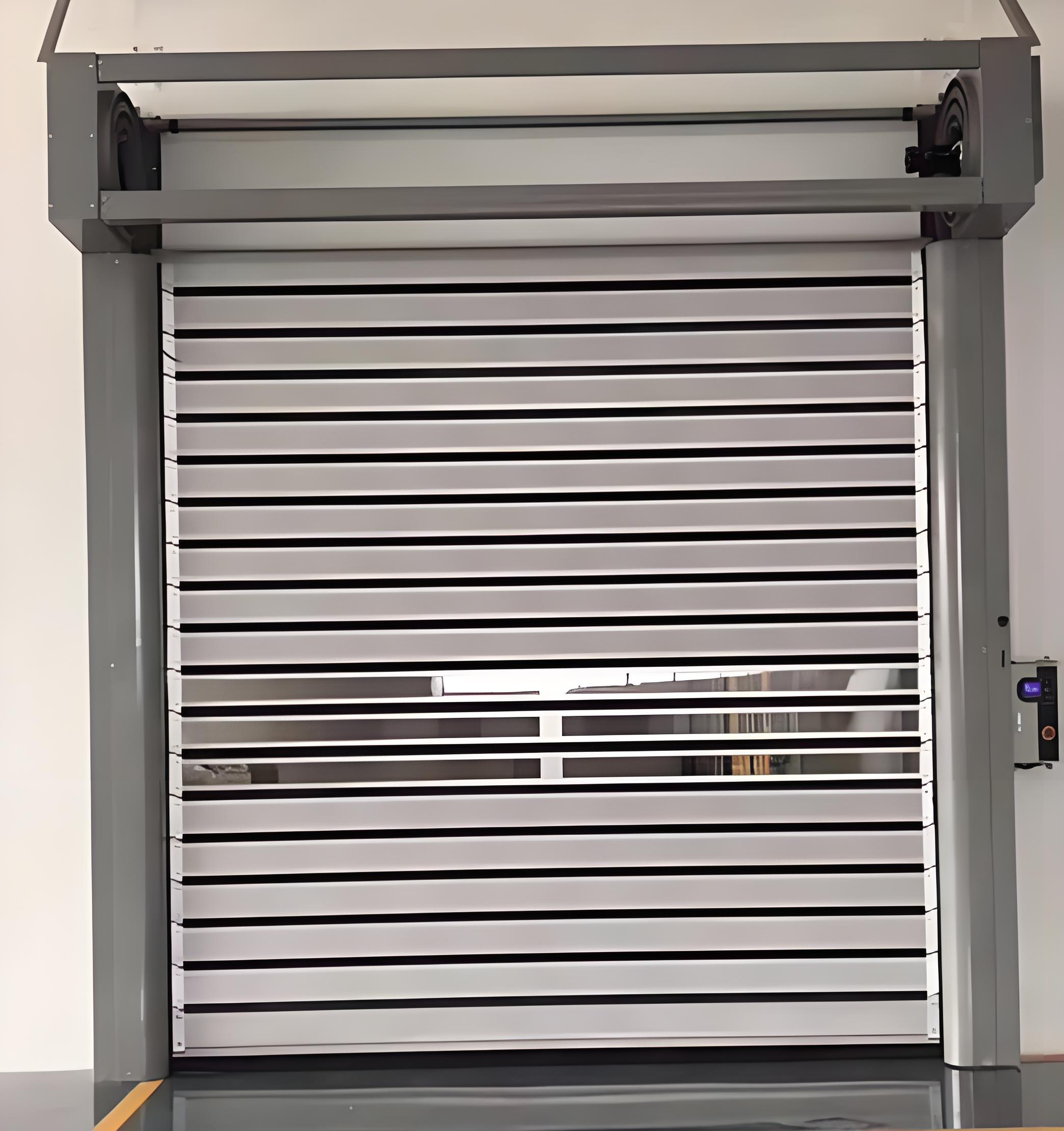 OUTUS CE Certified Industrial Rapid Roll Door | Aluminum Alloy Slats, Safety Light Curtain