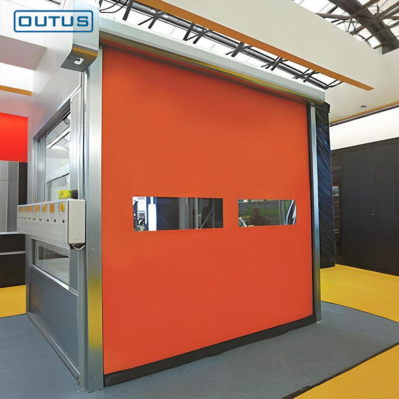 Puerta de alta velocidad de PVC con cremallera – Puerta industrial automática autorreparable y ahorradora de energía