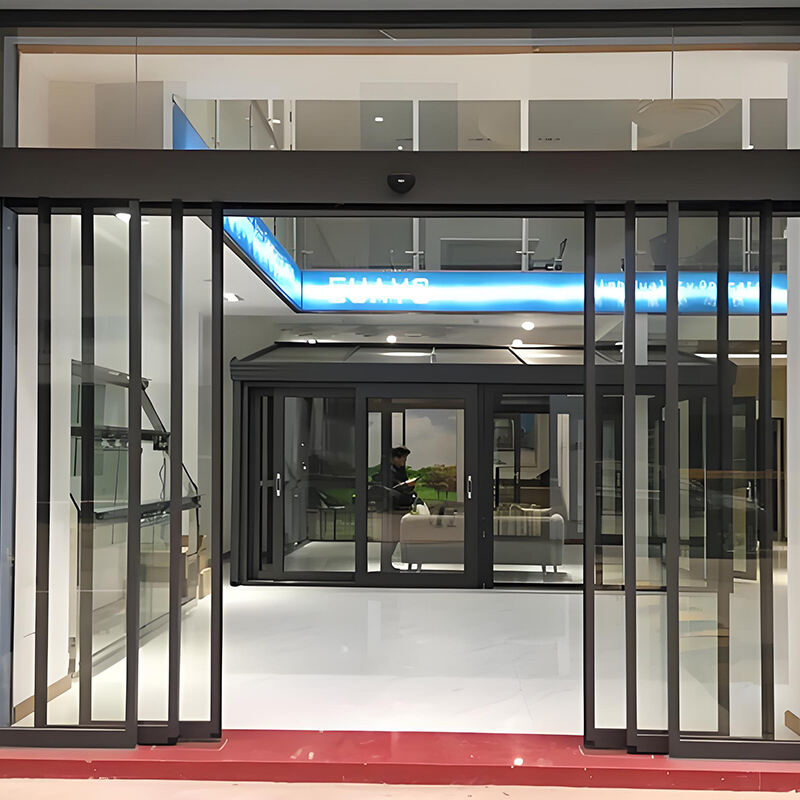 Outus Overlapping Sensor Door Telescopic Automatic Glass Sliding Door