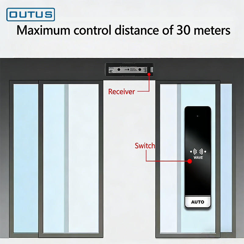 Interruptor infrarrojo de detección de movimiento sin contacto – Modo dual con velocidad ajustable para puerta automática