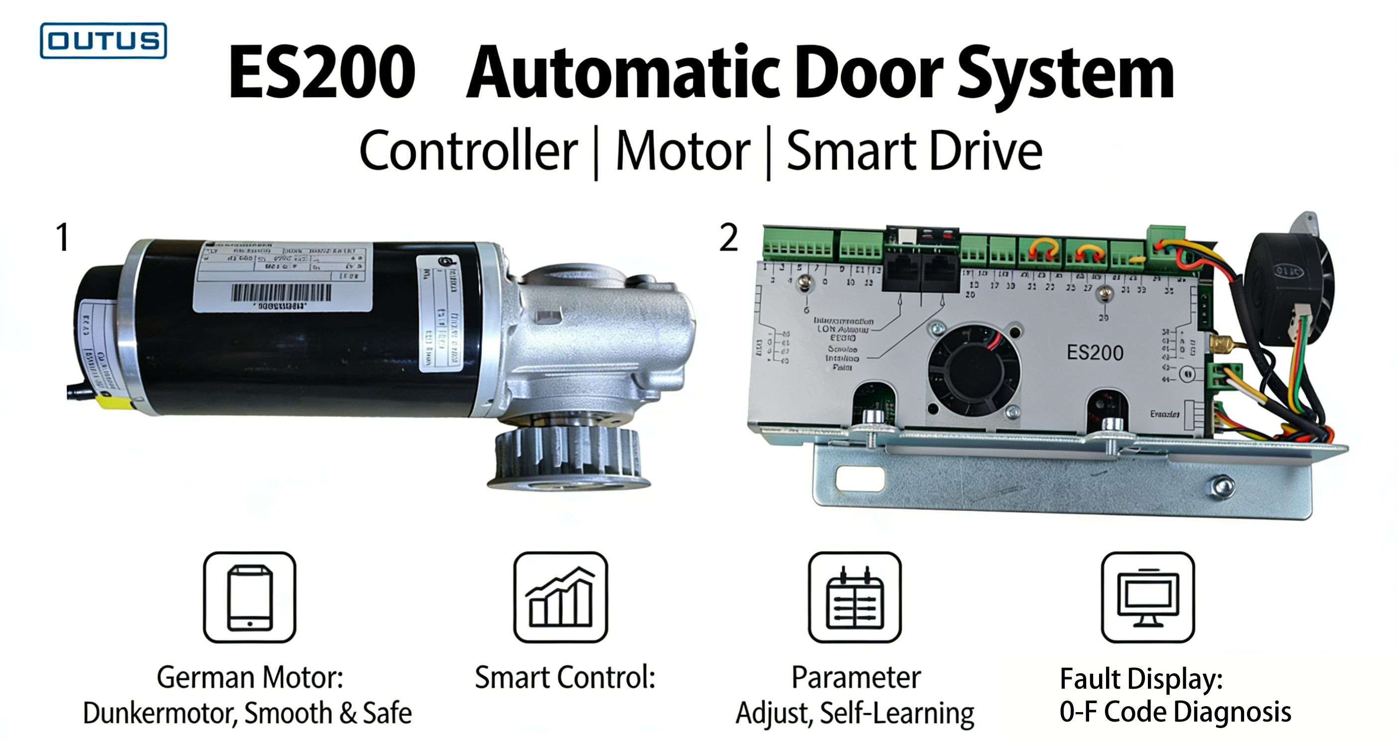 ES200 Door Control Controller Exclusive Adapted Motor - Specification & Performance Real Shot Display