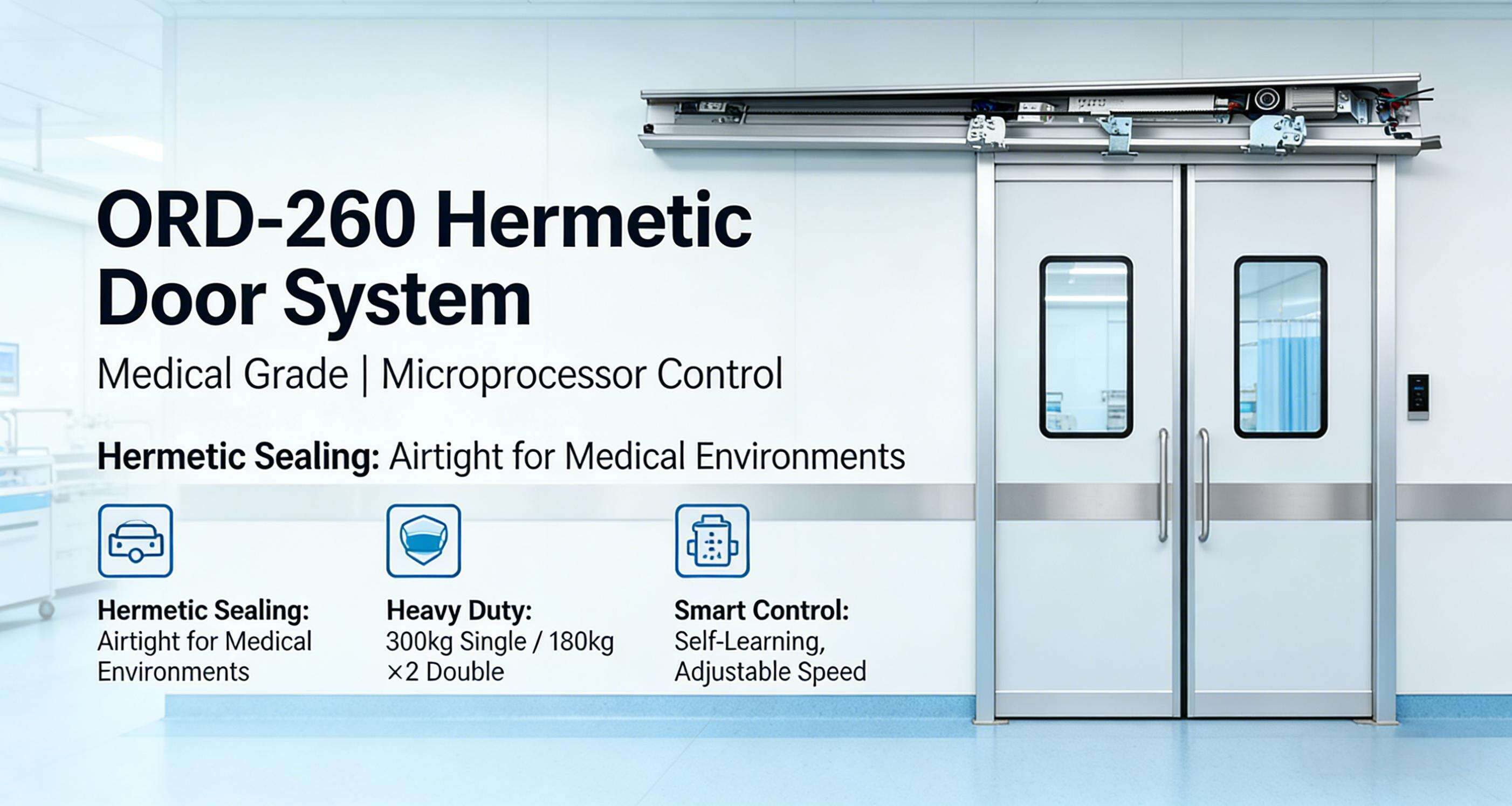 ORD260 Hermetic Medical Automatic Door - Real Shot of Operation & Airtight Effect in Operating Room