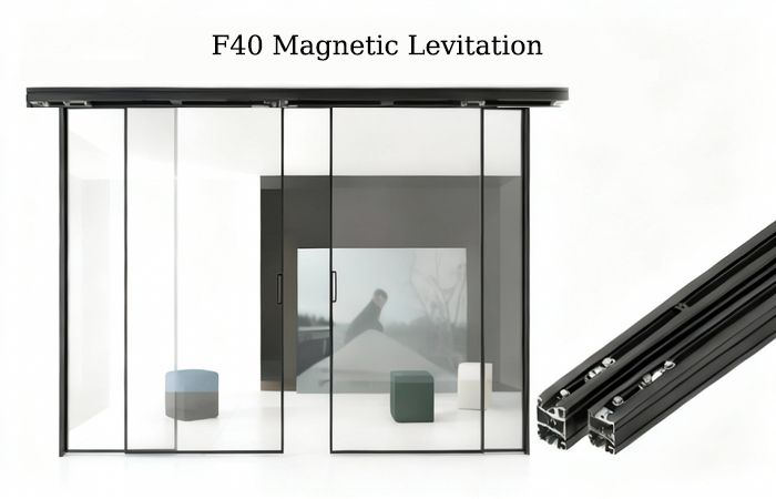 Magnetic Levitation Automatic Door | Track Operation Close-Up + Finished Door Opening & Closing Live Shot, Double Display of Smooth Texture
