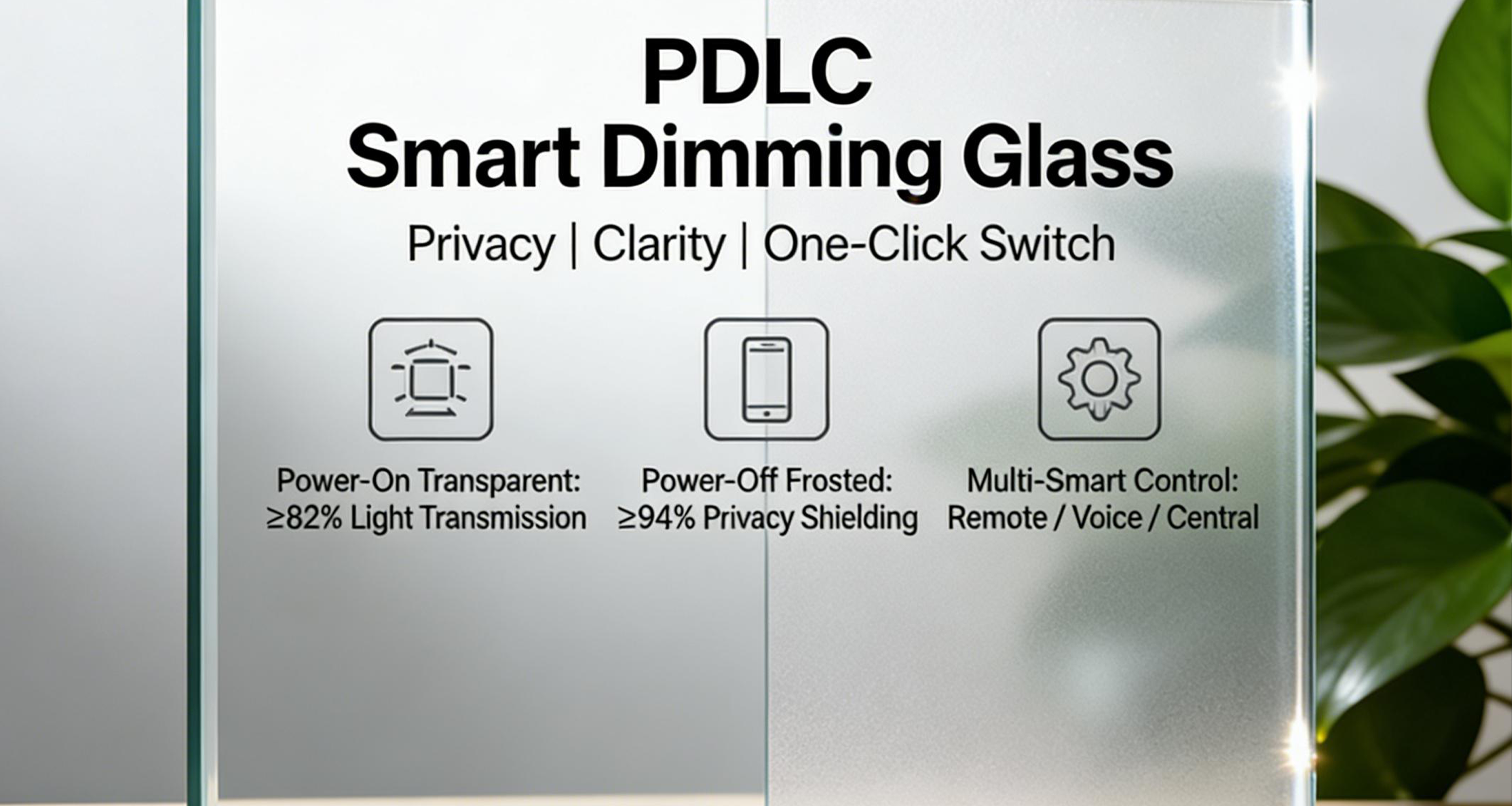 PDLC Smart Dimming Glass - One-Click Transparent/Frosted Switch Scene Real Test Demonstration