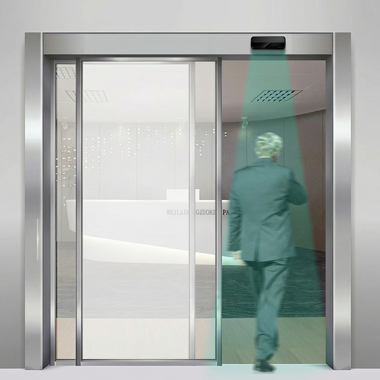 Sensor de movimiento y seguridad para puerta corredera automática con protección contra el aplastamiento