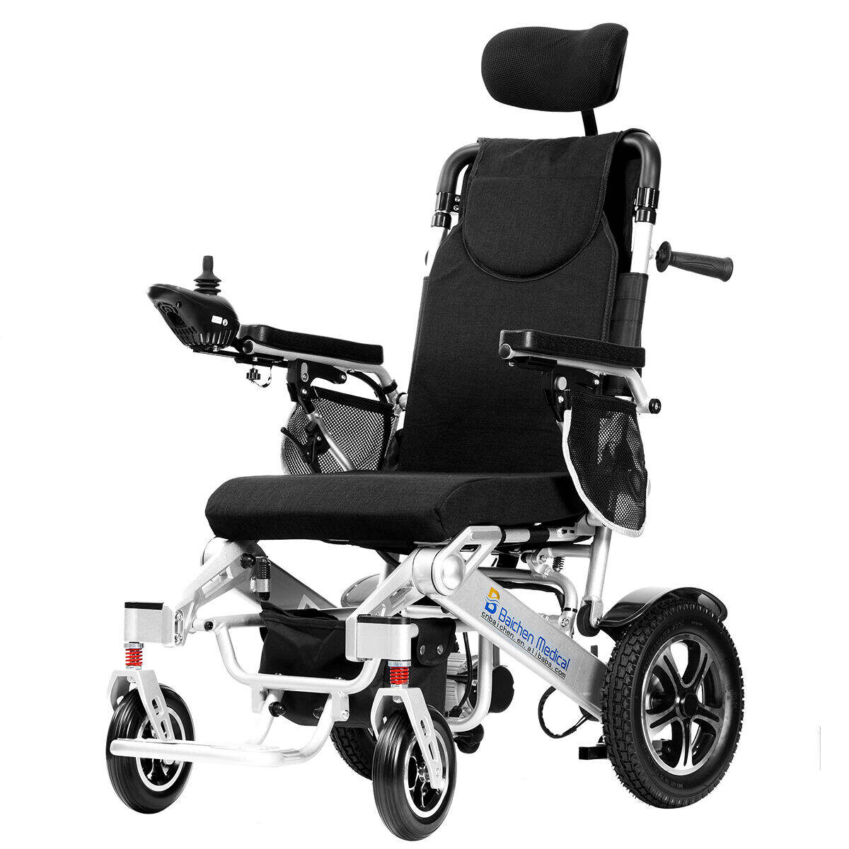 High Backrest Manual Folding Electric Wheelchair for Handicapped