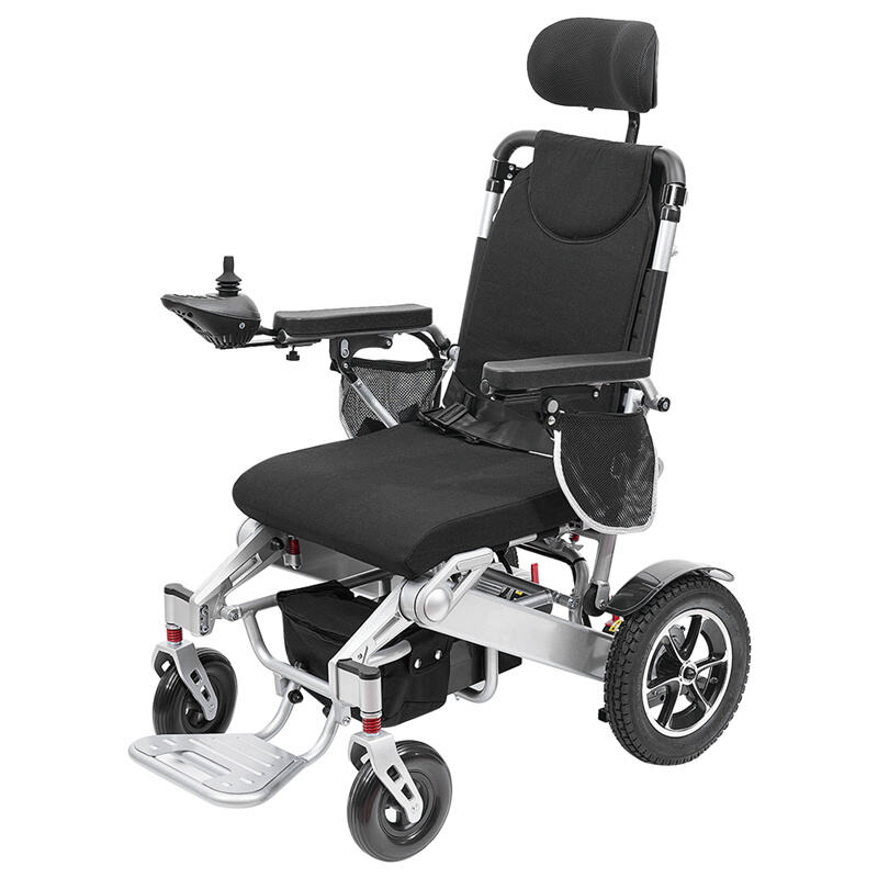 Aluminum Wheelchair with Adjustable Seat Height and Headrest