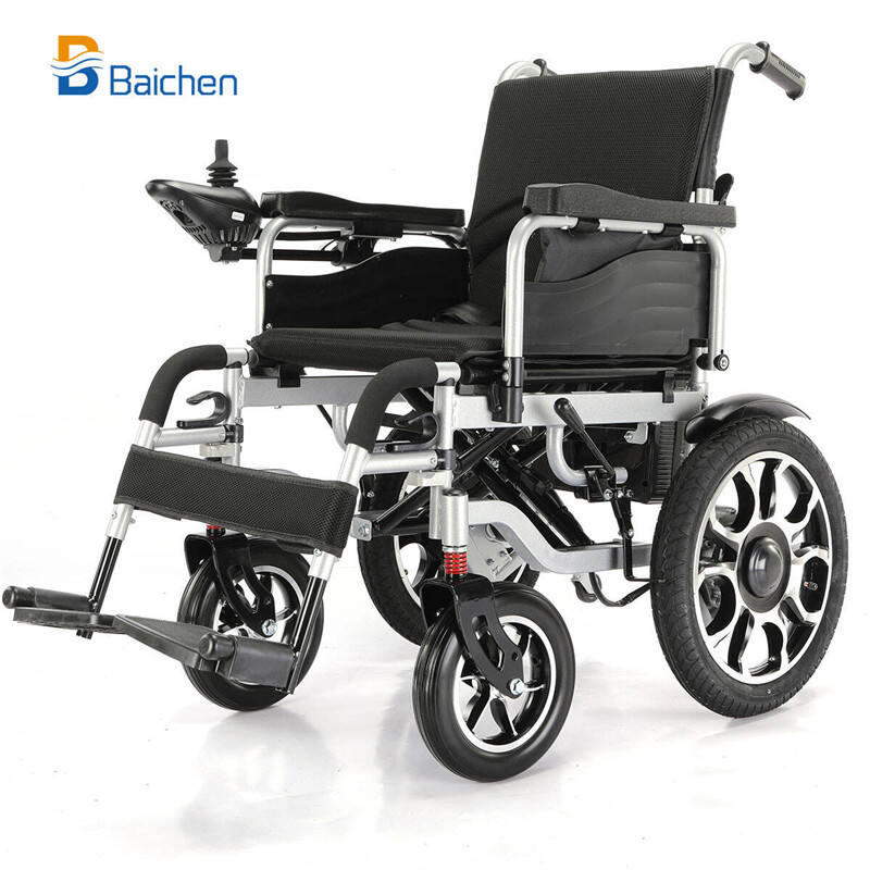 Alloy rear wheel Cheap Wholesale Electric Foldable Wheelchair