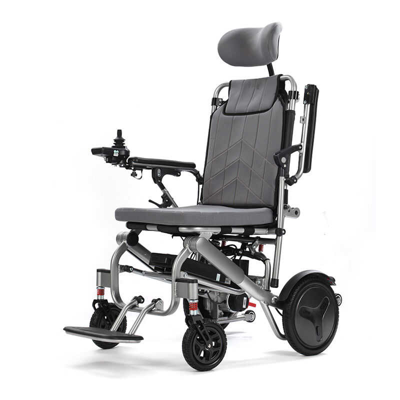 Aluminum Wheelchair with Adjustable Seat Height and Headrest