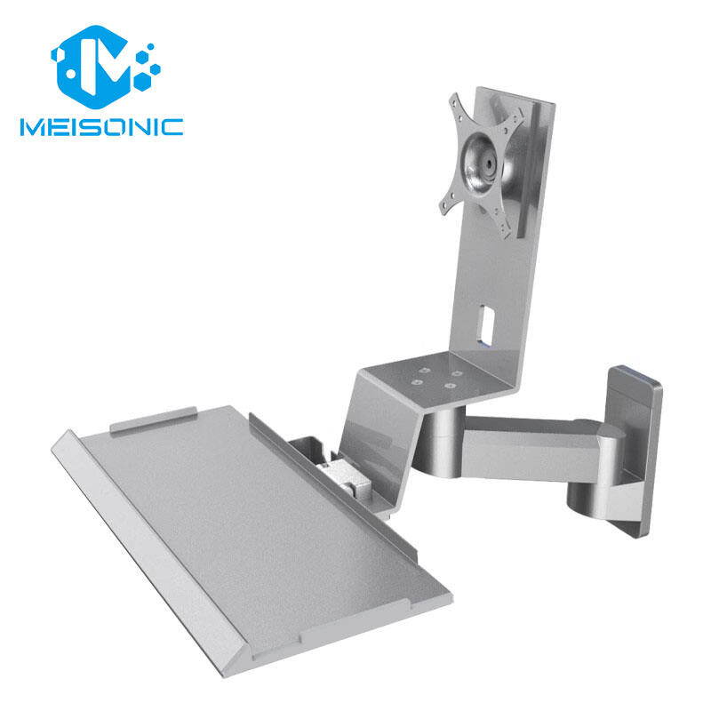 T9-MA01KBL Bạc Giá Đỡ Màn Hình Treo Tường Công Nghiệp Khay Bàn Phím Gập Lại Được Màu Trắng Thiết Kế OEM