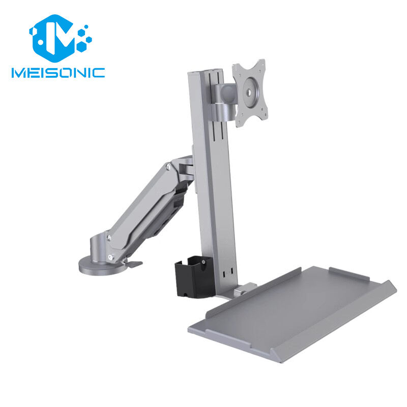 T8-GA01KB-Z Giường Y Tế Bệnh Viện Tay Đỡ Màn Hình Chống Hans Hóa Hợp Kim Nhôm Bàn Phím Gập Lại Màu Bạc