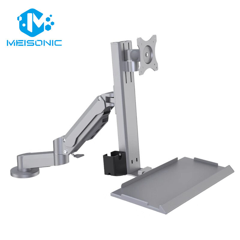 T8-GA02KB-Z Giải pháp lắp đặt màn hình thiết bị y tế Chất liệu nhôm chống ăn mòn Có thể gập bàn phím màu bạc