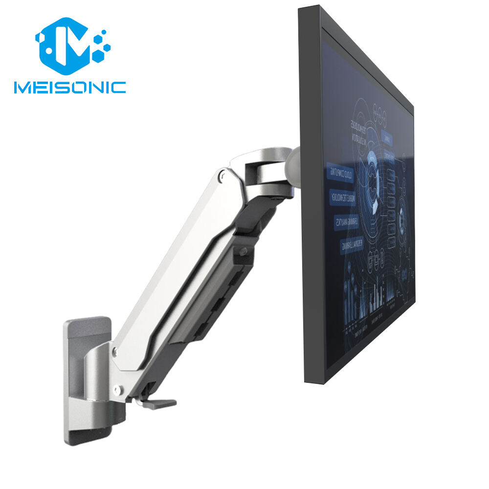 T8-GA01-W Cor Prata Braço de Mola a Gás para Monitor de Jogos Posição Ajustável Suporte para Display OEM