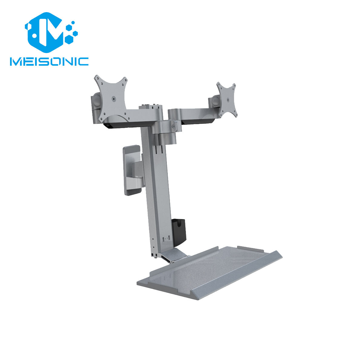 Configuration de bras double écran T9-MA00KB-HSP-1 Meilleur bras d'écran pour bureaux petits bras d'écran sans espace