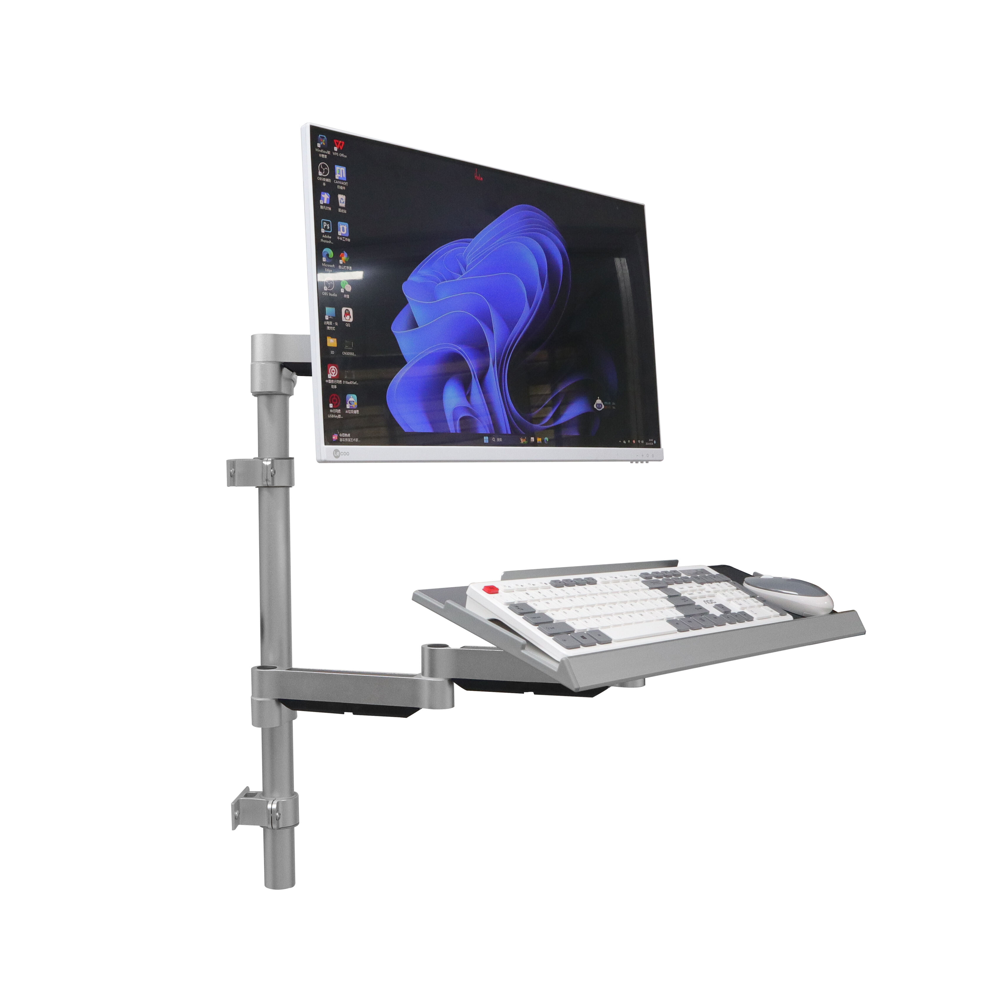 Anodized aluminum monitor arm