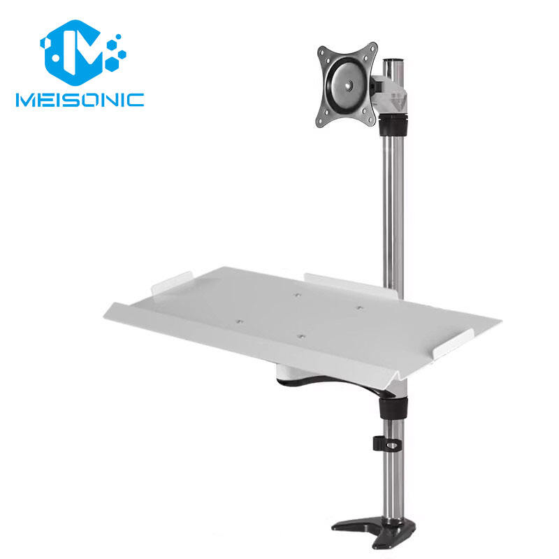 FE110KB-C/G Workbench Mount Monitor Bracket With Keyboard Tray
