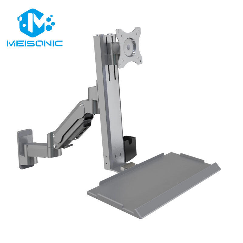 T9-GA02KB Monitor wall mount with keyboard tray Extendable monitor mount  Screen partition monitor mount