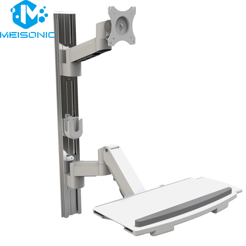 Wall mount hospital workstation WS-MA02KB-1 Mouse and keyboard monitor stand 360 rotating display stand
