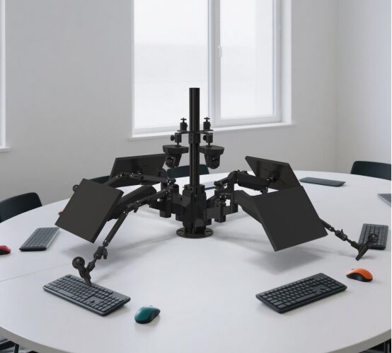 Podcast Monitor Stand System Solution ——2025 Podcast Meeting Table Project Case (Meisonic) 