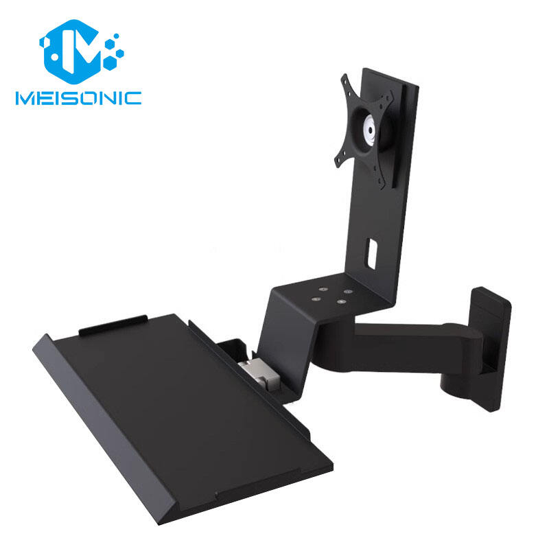 T9-MA01KBL Industrial Keyboard Tray Wall mounting Gas Spring Arms  Monitor Bracket