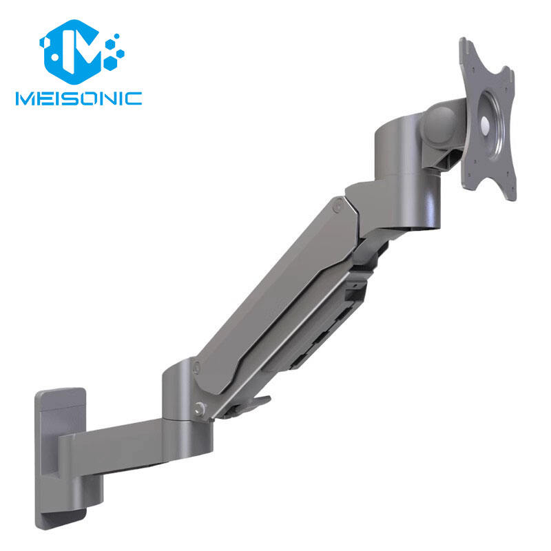 حلّه نصب صفحه LCD طراحی صنعتی مدرن برای OEM مدل T9-GA02-W. سر VESA با اندازه 75/100 میلی‌متر و رنگ نقره‌ای.