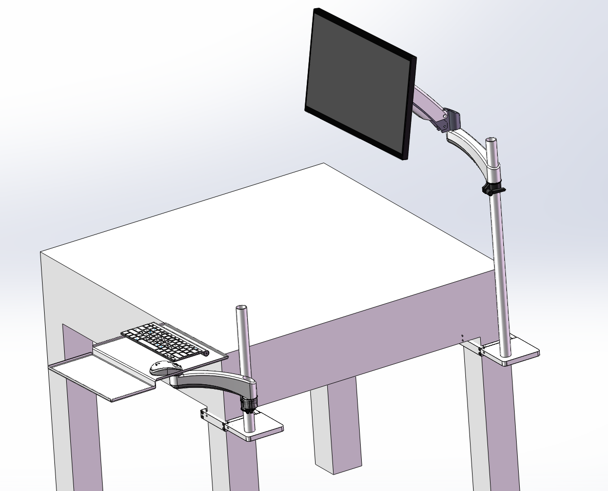 The Netherlands Pneumatic Air Floating Anti-Vibration Optical Table Monitor & Keyboard Mounting Project