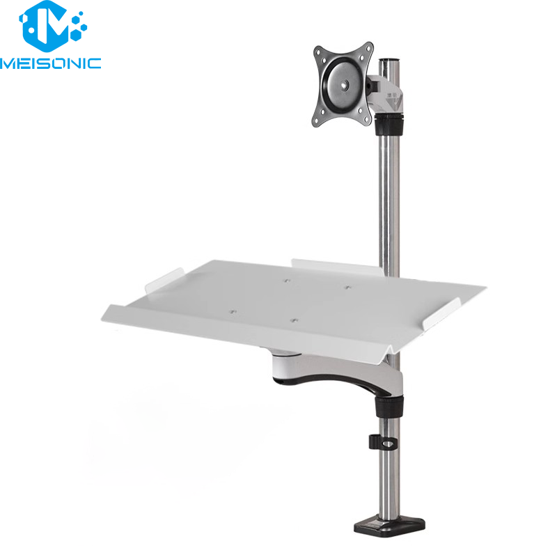 FE110KB-G-Lockhole ที่ยึดจออุตสาหกรรม แขนจอยึดจอแบบปรับได้ ถาดใส่คีย์บอร์ด ขาแขวนจอ