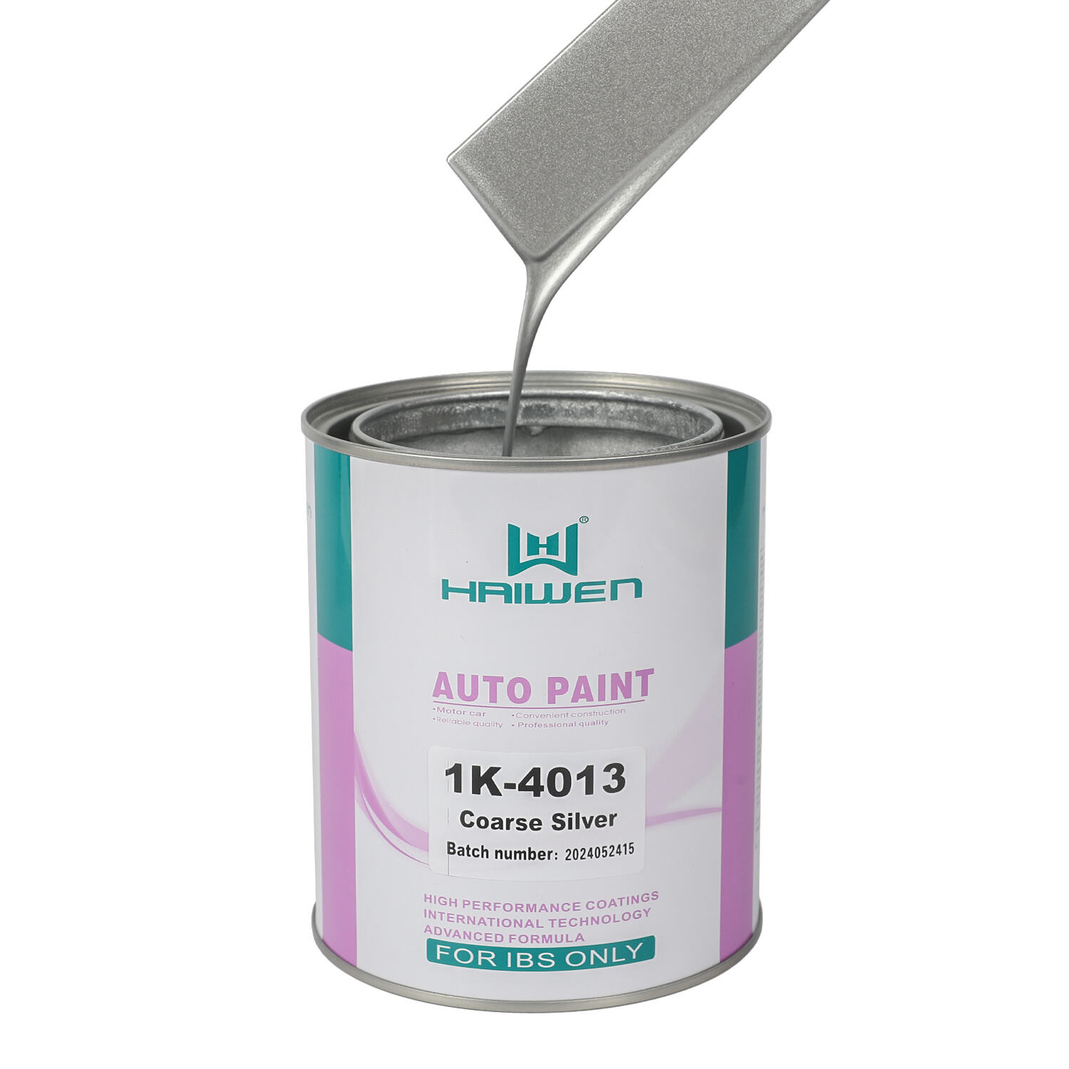 HAIWEN 1K-4013 Coarse Silver 1K Metallic Silver – Fronte brillante con lato scuro per il rivestimento e la miscelazione dei colori per auto