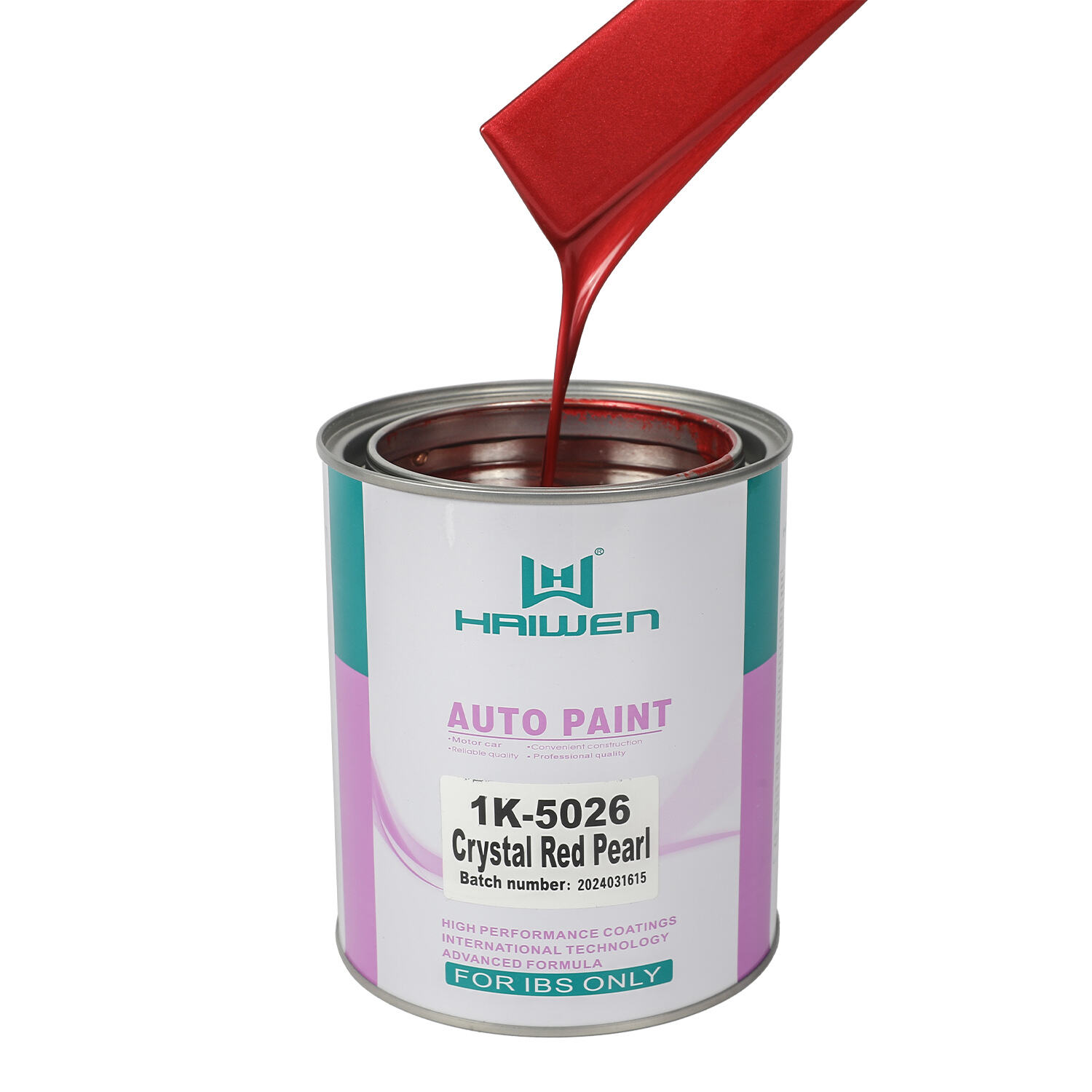 HAIWEN 1K-5026 Crystal Red Pearl 1K Pearl Paint – Tono Rosso più brillante per il ripristino auto e la miscelazione dei colori