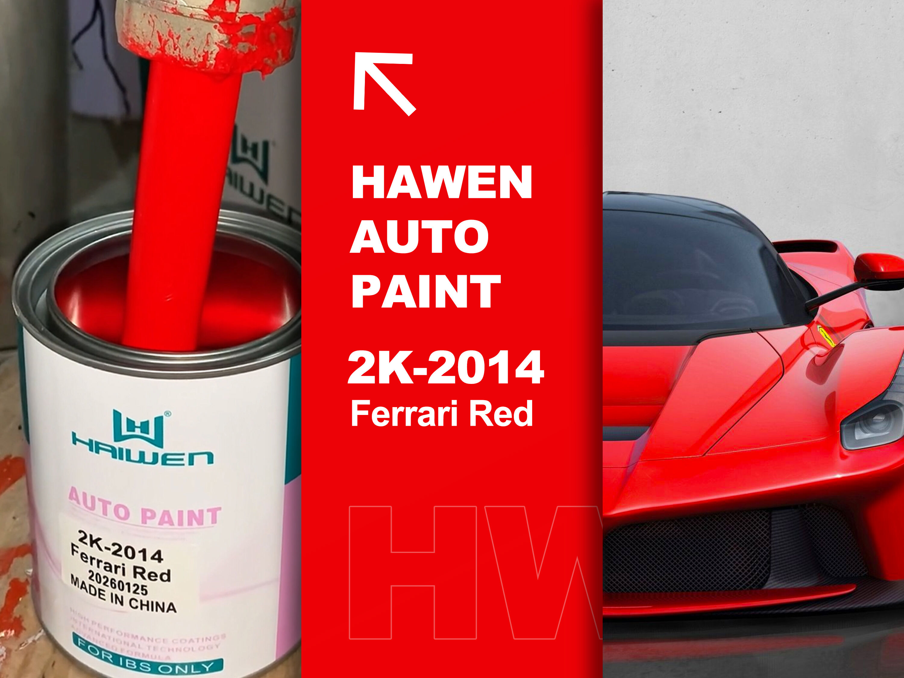 sơn màu 2K chống trầy xước màu Đỏ Ferrari năm 2014 cho sơn lại ô tô, tăng cường khả năng chống trầy xước để bền lâu