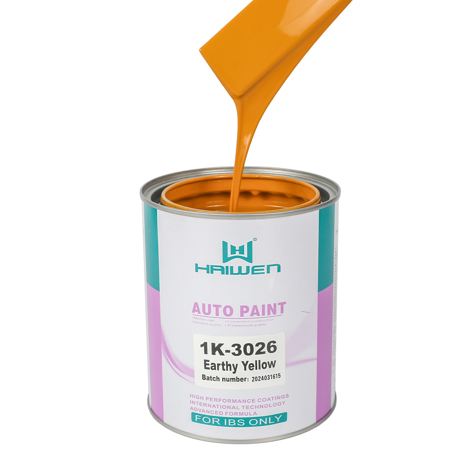 HAIWEN 1K-3026 Giallo Terroso 1K Basecoat – Giallo Terroso per Miscelare Alluminio Giallastro nel Ripristino Automobilistico e Miscelazione Colori