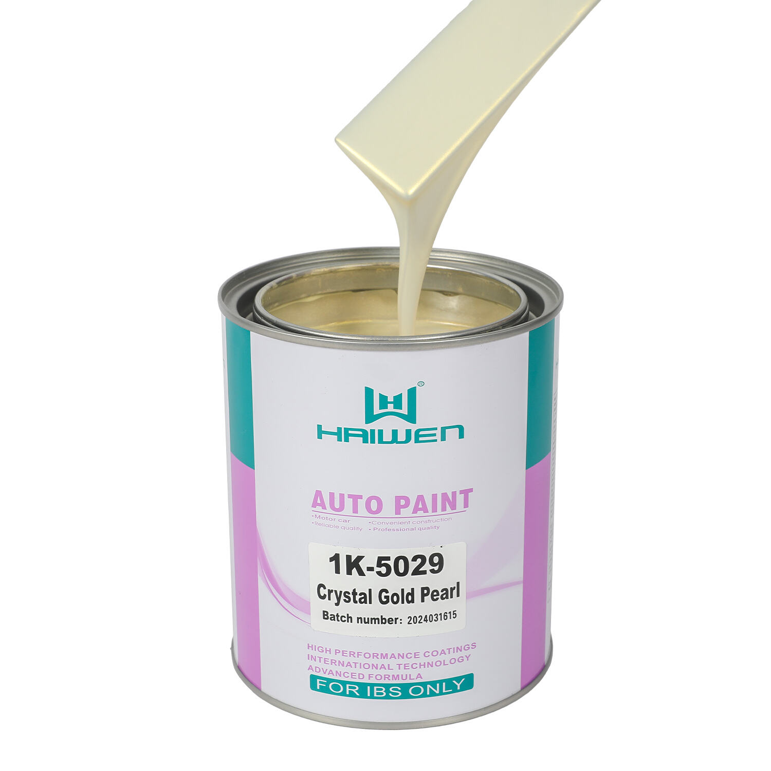 HAIWEN 1K-5029 Crystal Gold Pearl 1K Pearl Paint – Tono Oro più brillante per il ripristino auto e la miscelazione dei colori