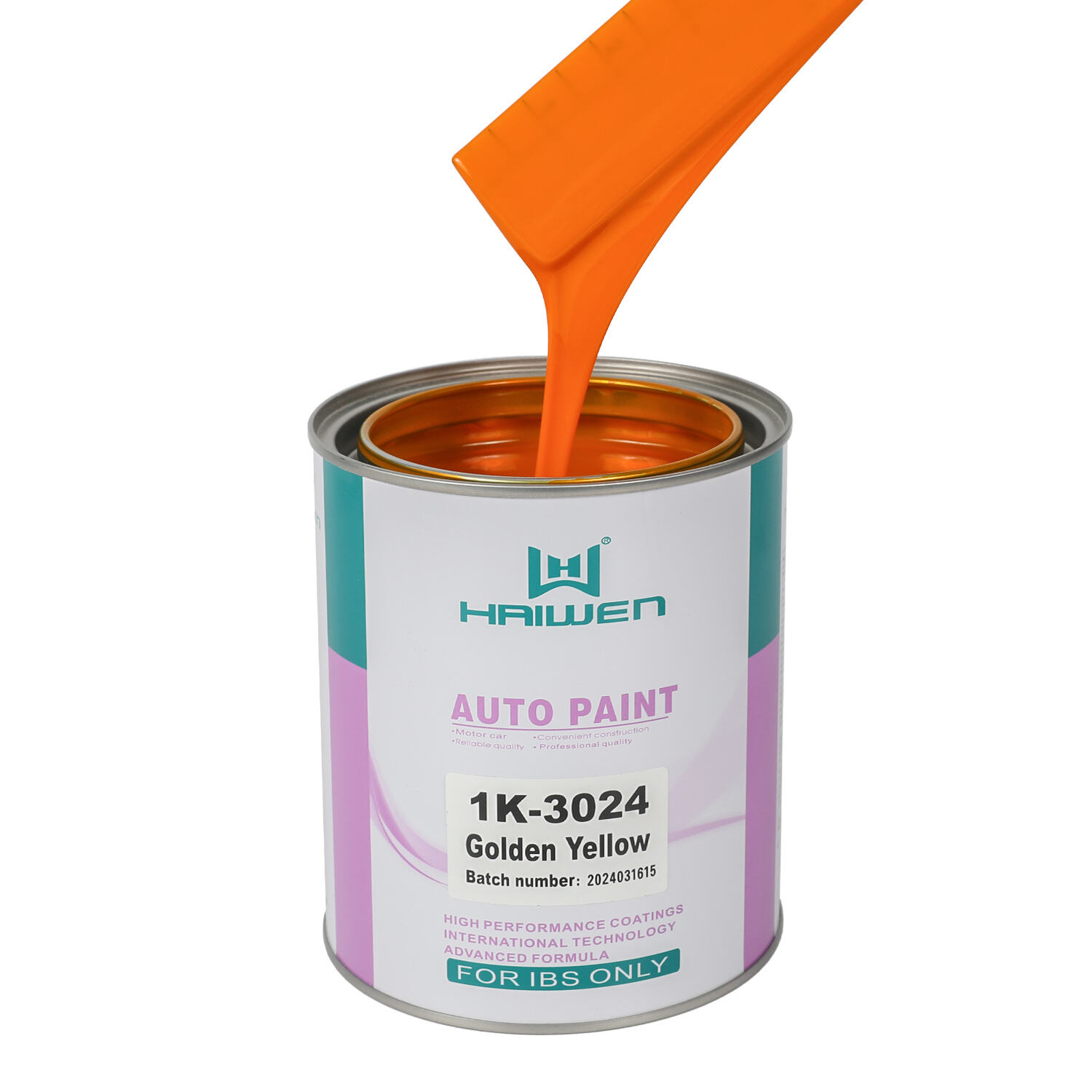 HAIWEN 1K-3024 Giallo Dorato 1K Basecoat – Giallo Dorato con Alta Trasparenza per Finitura Automobilistica e Miscelazione Colori
