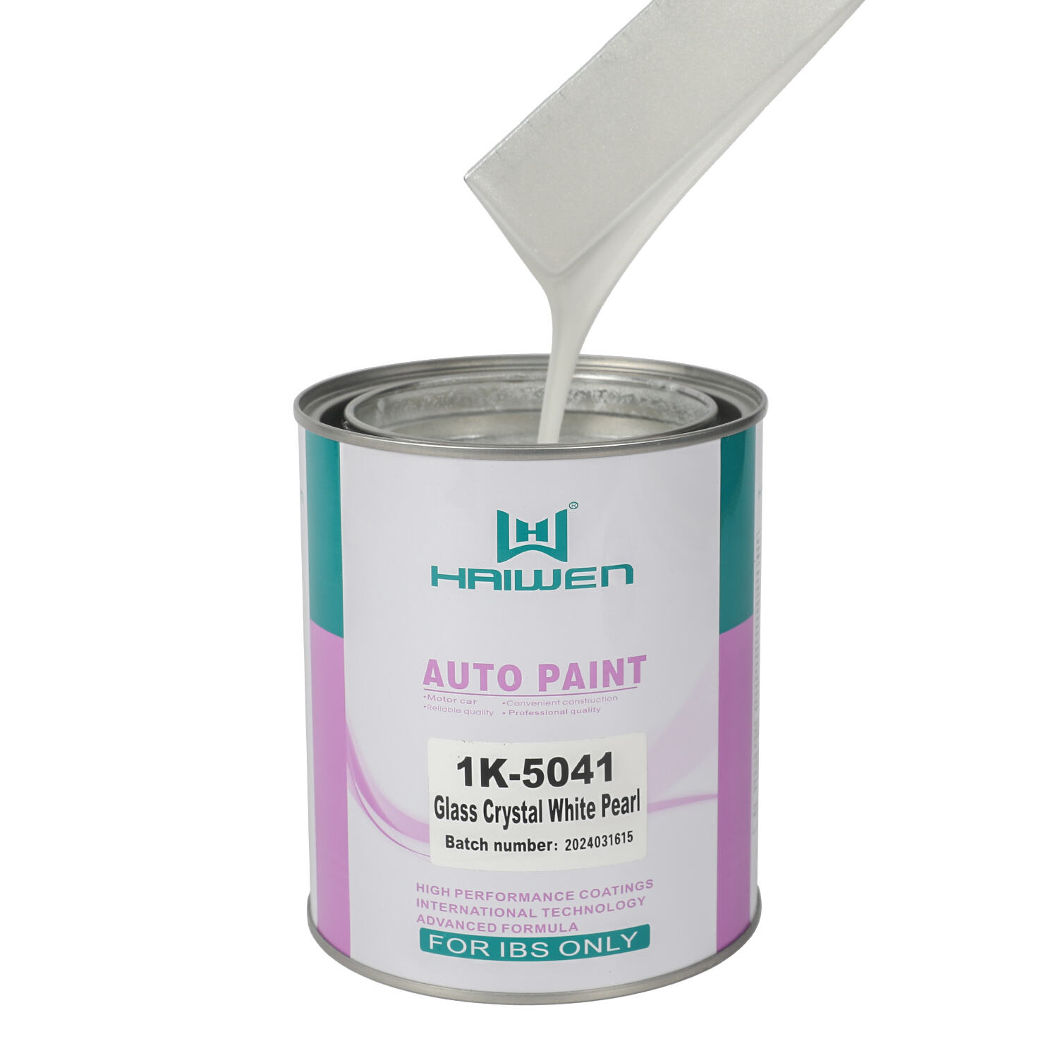 HAIWEN 1K-5041 Glass Crystal White Pearl 1K Pearl Paint – Alta lucentezza e tono bianco trasparente per il rivestimento automobilistico e la miscelazione dei colori