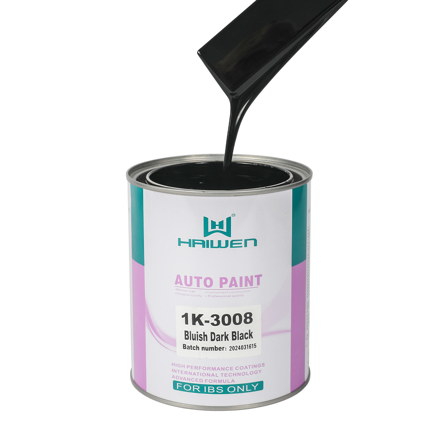 HAIWEN 1K-3008 Bluish Dark Black 1K Basecoat – Nero Profondo con Fase Blu per la Miscelazione di Argento Automobilistico