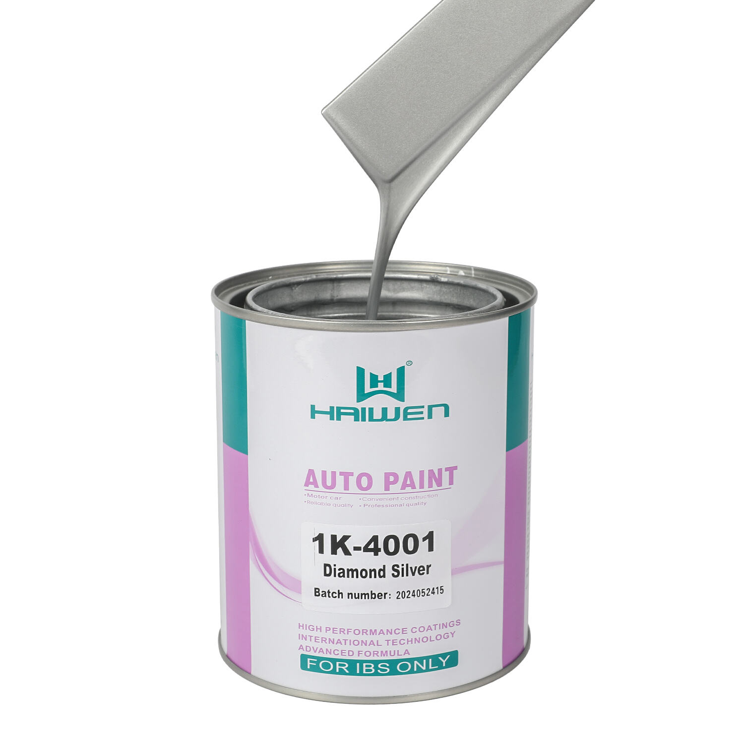 HAIWEN 1K-4001 Argento Diamante 1K Argento Metallizzato – Tonalità Comune di Argento Metallizzato per Finitura Automobilistica e Miscelazione Colori
