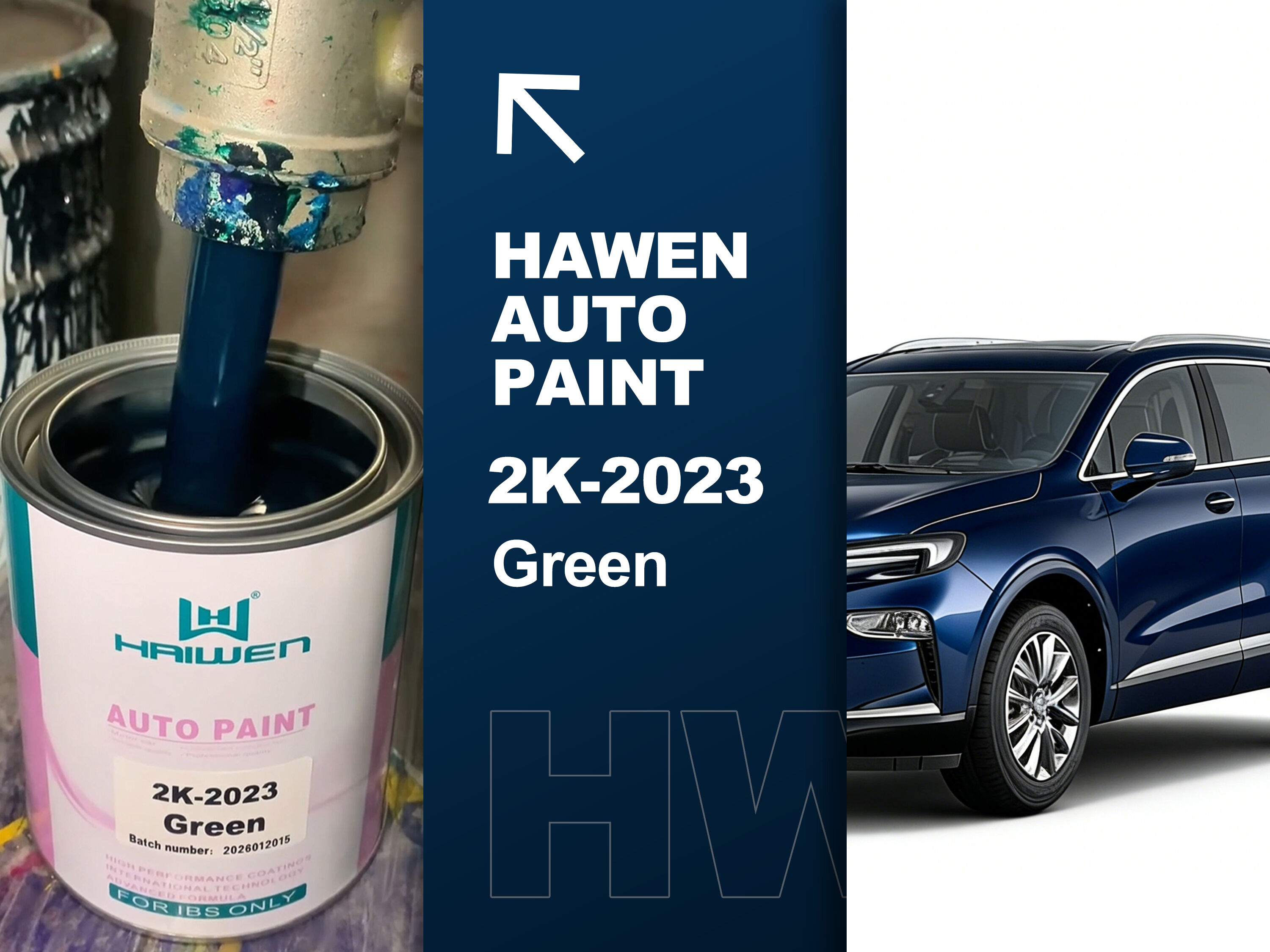 sơn màu 2K độ che phủ cao màu Xanh lá cây mã 2K-2023 với khả năng pha màu dễ dàng — Thiết kế để pha màu dễ dàng, khả năng che phủ mạnh