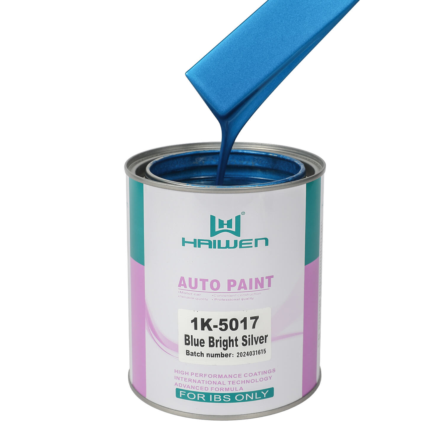 HAIWEN 1K-5017 Blue Bright Silver 1K Pearl Paint – Argento Blu Brillante a Medio Chiarore per Rivestimento Automobilistico e Miscelazione Colori