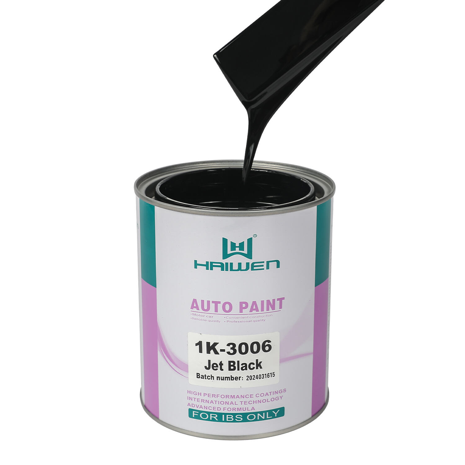 HAIWEN 1K-3006 Jet Black 1K Basecoat – Nero Intenso con Tonalità Blu per la Miscelazione di Argento e Perlato Automobilistico