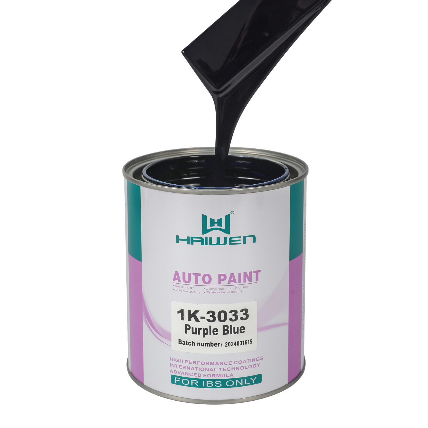 HAIWEN 1K-3033 Viola Blu 1K Basecoat – Il Blu Più Rosso con Alta Cromaticità per la Finitura Automobilistica e la Miscelazione dei Colori